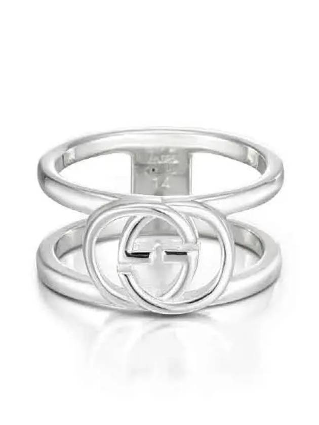 Women's Interlocking G Wide Open Band Ring YBC295716001 Silver - GUCCI - BALAAN 3