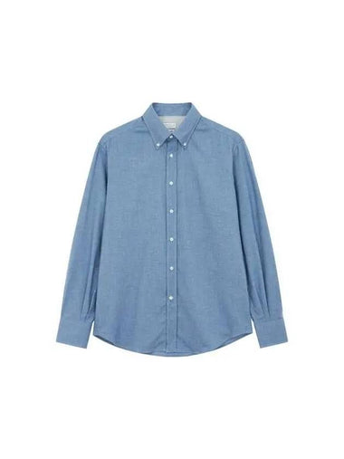 Sukday 10 epoint men s soft cotton button down collar shirt blue 271122 - BRUNELLO CUCINELLI - BALAAN 1