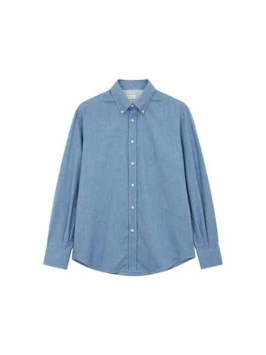 Shimaeul 8th Anniversary 10 ePoint 9 8 Men s Soft Cotton Button Down Collar Shirt Blue 271122 - BRUNELLO CUCINELLI - BALAAN 1