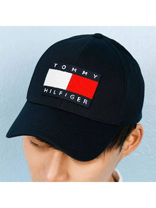 01XM0XM00428Big Logo SnapbackNavy - TOMMY HILFIGER - BALAAN 1