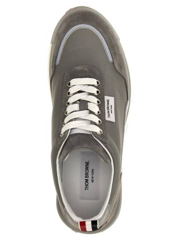 Vitello Alumni Trainer Caprede Low Top Sneakers Grey - THOM BROWNE - BALAAN 5