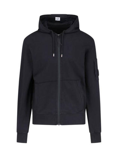 Light Fleece Zip Up Hoodie Black - CP COMPANY - BALAAN 1