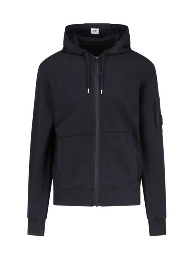 Light Fleece Zip Up Hoodie Black - CP COMPANY - BALAAN 2