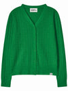 V neck cable knit cardigan Green - THE GREEN LAB - BALAAN 1