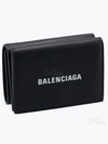 Logo Print Tri-Fold Half Wallet Black - BALENCIAGA - BALAAN 2