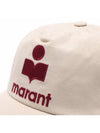 Tyron Logo Cotton Ball Cap Ecru Red - ISABEL MARANT - BALAAN 4