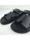 Hermes Chypre H Logo Calfskin Sandals Black - HERMES - BALAAN 2