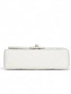 Classic Caviar Small Flap Bag White Champagne Gold Shoulder Gift Plated - CHANEL - BALAAN 6