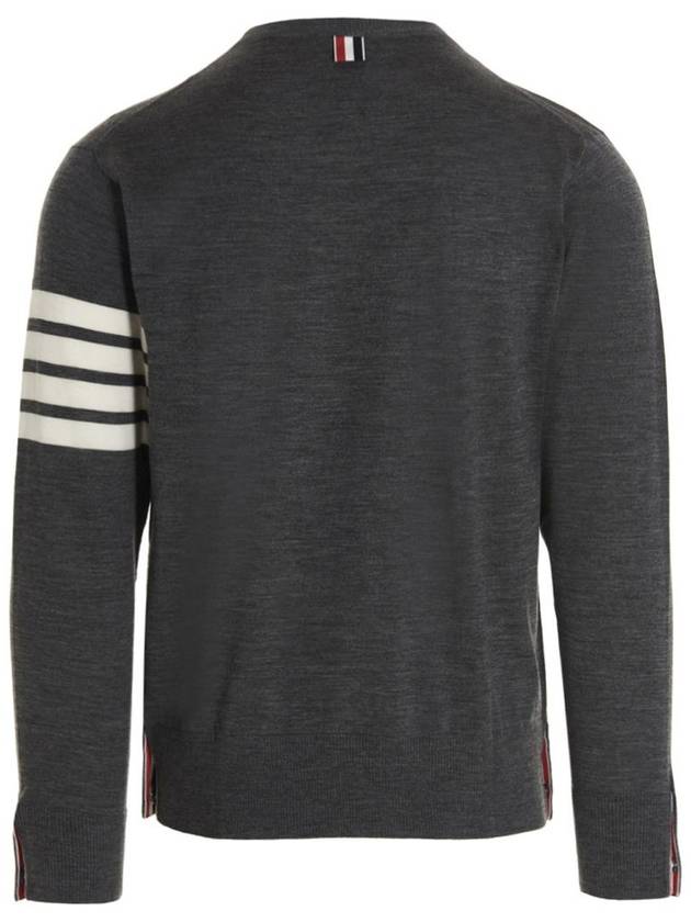 4 Bar Armband Classic Merino Wool Knit Top Medium Grey - THOM BROWNE - BALAAN 4