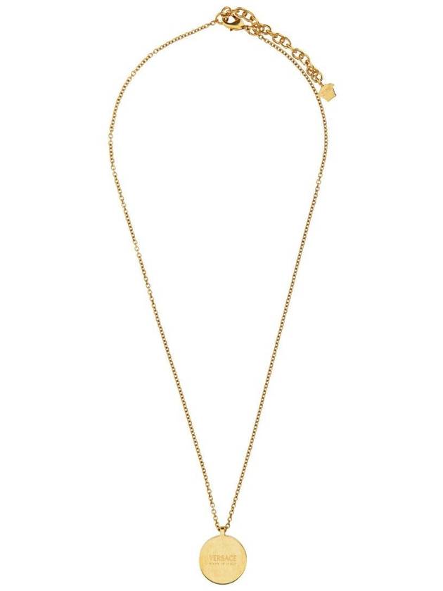 Enamel Medusa Pendant Necklace Black Gold - VERSACE - BALAAN 6