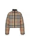 Check Crop Puffer Padding Archive Beige - BURBERRY - BALAAN 2