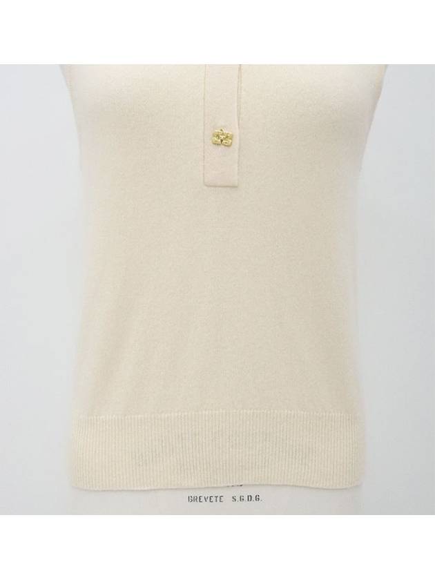 Beige collar neck sleeveless knit - GANNI - BALAAN 4