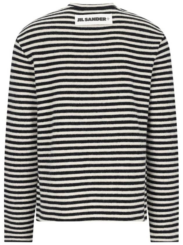 Logo Patch Striped Wool T-Shirt J47GC0114J20077 - JIL SANDER - BALAAN 3