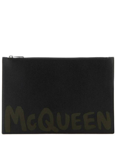 24 ss leather clutch WITH MCQUEEN graffiti logo 5604721AAQ51088 B0650962311 - ALEXANDER MCQUEEN - BALAAN 2