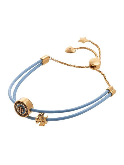 Logo Charm Drawstring Bracelet Blue - TORY BURCH - BALAAN 2