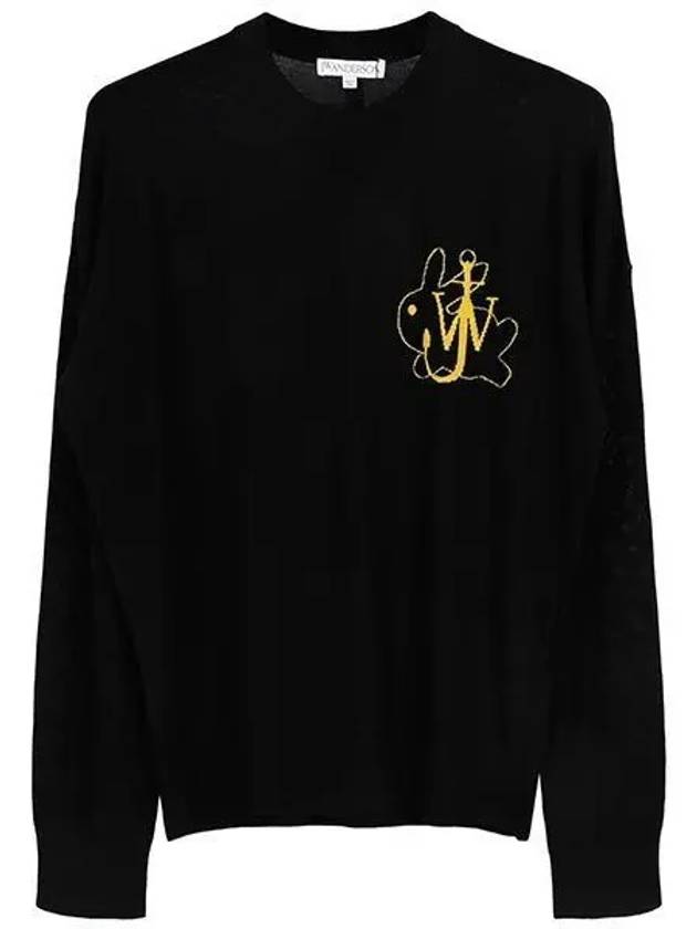 Bunny Crewneck Pullover Knit Top Black - JW ANDERSON - BALAAN 2