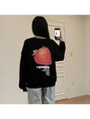 Strawberry Oversized Sweatshirt Black - STUSSY - BALAAN 4