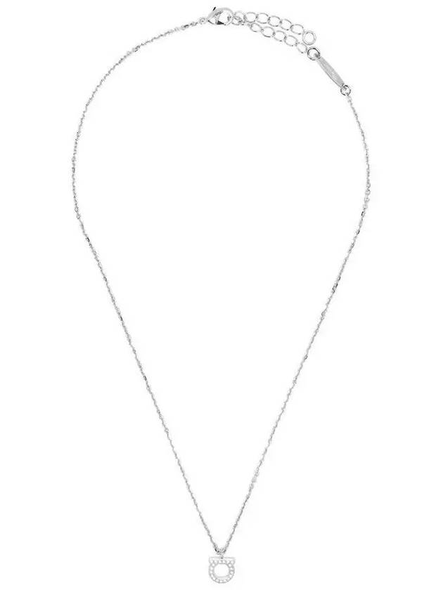 Gancini Crystal Necklace Silver - SALVATORE FERRAGAMO - BALAAN 3