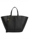 McGraw Carryall Double T Leather Tote Bag Black - TORY BURCH - BALAAN 2