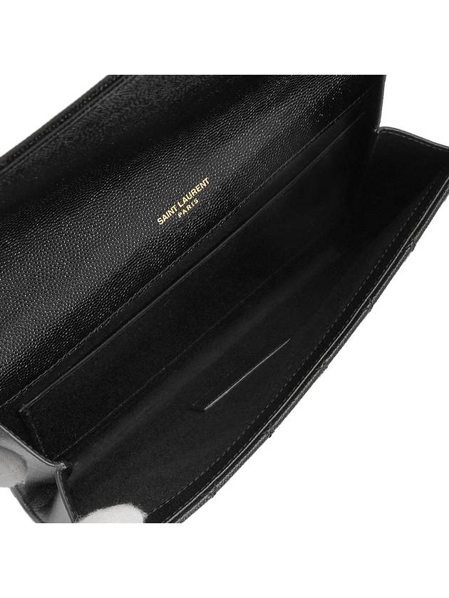 Matelasse Gold Logo Strap Clutch Bag Black - SAINT LAURENT - BALAAN 7