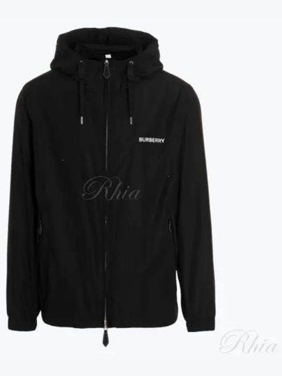 Men's Horseferry Logo Hooded Jacket Black - BURBERRY - BALAAN 2