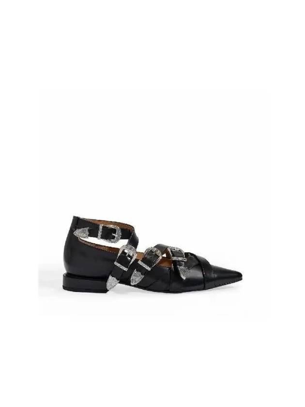 Point toe buckle strap leather loafers AJ926 BLACK POLIDO - TOGA PULLA - BALAAN 1