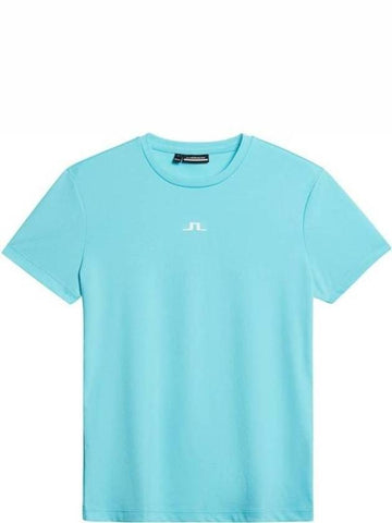 Ada Logo Short Sleeve T-Shirt Blue Curacao - J.LINDEBERG - BALAAN 1