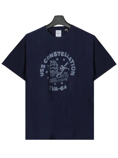 Constellation Print Short Sleeve T-Shirt Navy - WILD DONKEY - BALAAN 2