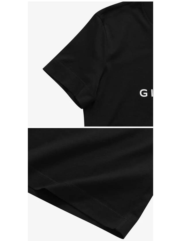 Men's Reverse Logo Round Slim Short Sleeve T-Shirt Black - GIVENCHY - BALAAN 4