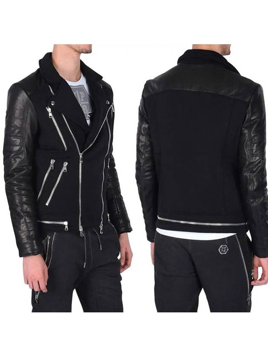 Biker Sheepskin Jacket Black - BALMAIN - BALAAN 2