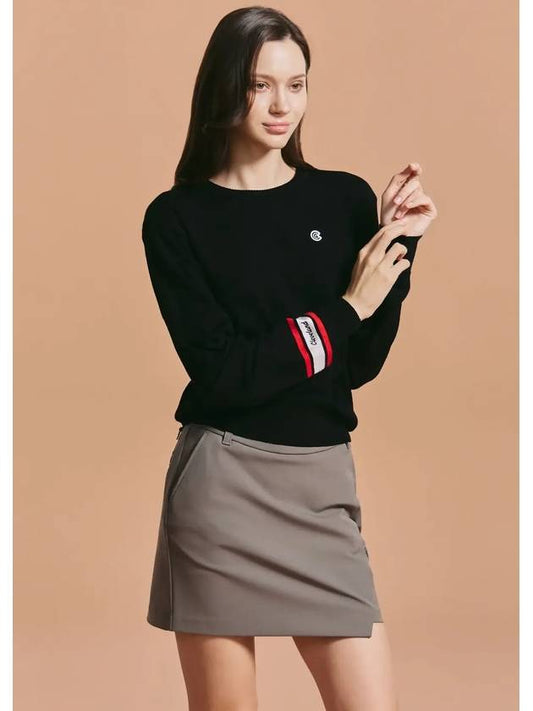 Women s sleeve point round knit pullover black - CLEVELAND GOLF - BALAAN 2