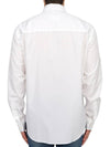 Heart Logo Tonal Cotton Poplin Long Sleeve Shirt White - AMI - BALAAN 5