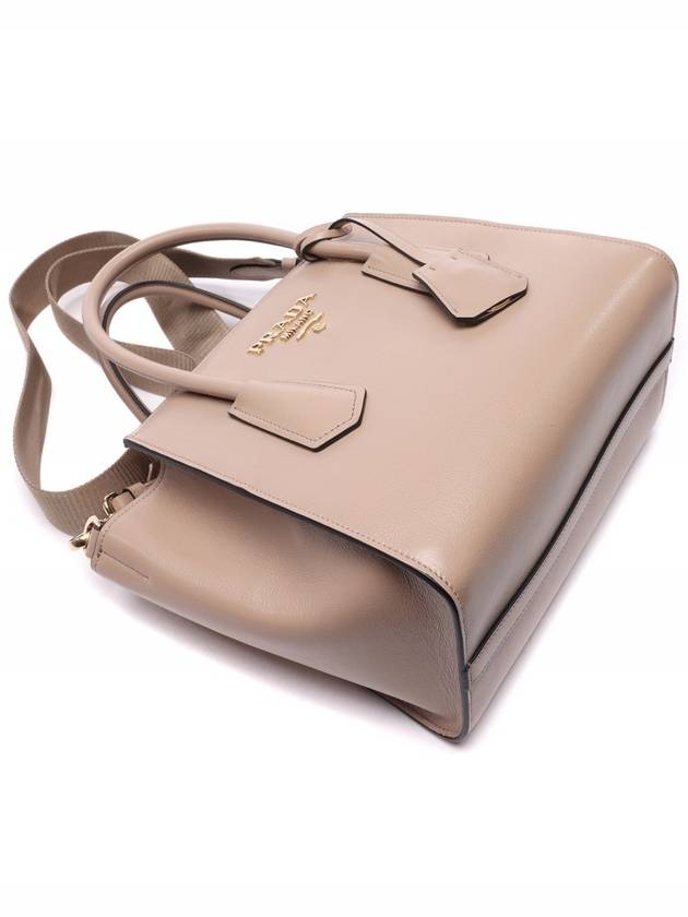 Gold Logo Grace Calfskin Tote Bag Pink - PRADA - BALAAN 6