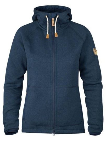 Women's Ovik Fleece Zip-Up Hoodie Navy - FJALL RAVEN - BALAAN 2