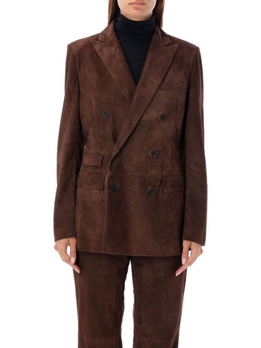 Ralph Lauren Suede Double-Breasted Blazer - RALPH LAUREN - BALAAN 1