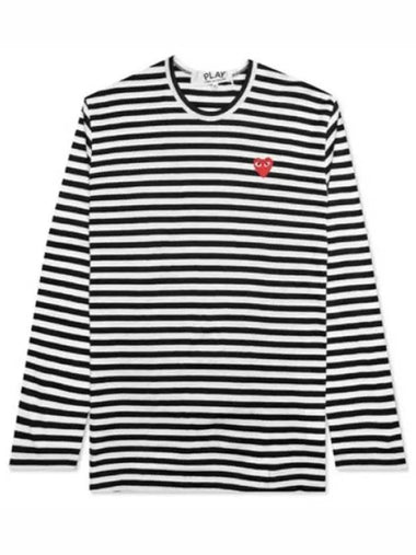 AX T164 051 1 P1T164 AZ Red Heart Waffen Stripe Long Sleeve T Shirt - COMME DES GARCONS - BALAAN 1