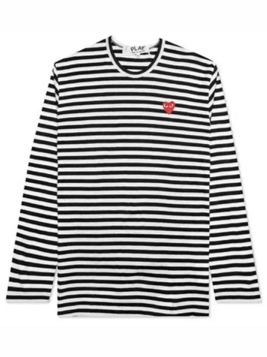 AZ T164 051 1 P1T164 AX Red Heart Waffen Stripe Long Sleeve T shirt - COMME DES GARCONS - BALAAN 1