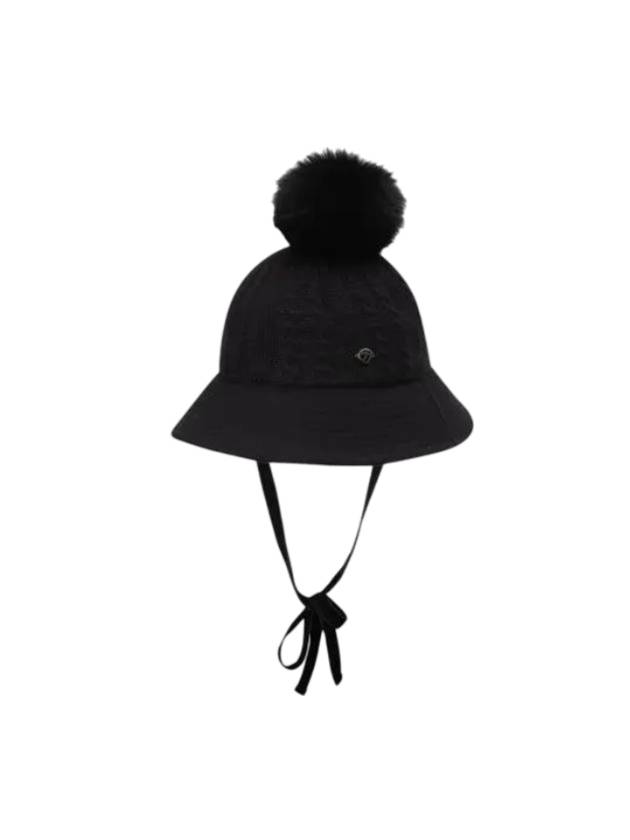 Women's Knit Pom Pom Bucket Hat Black - TAYLORMADE - BALAAN 1