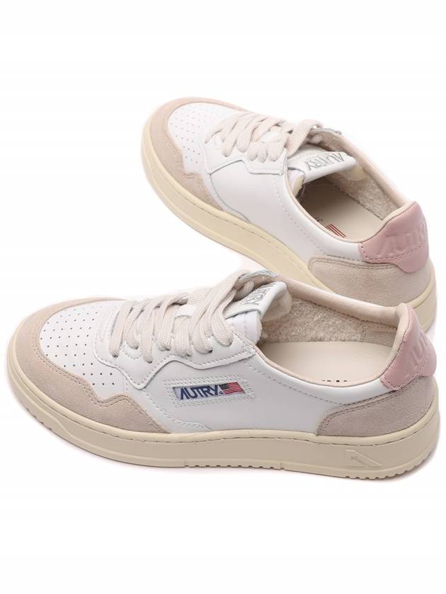 Medalist Leather Suede Low Top Sneakers White Pink - AUTRY - BALAAN 7