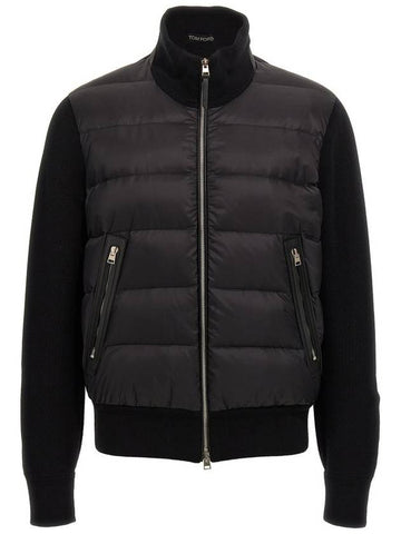 Zip-Up Quilted Down Padding Black - TOM FORD - BALAAN 1