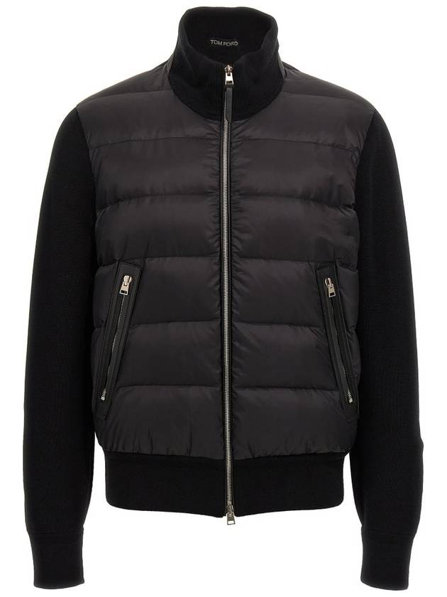 Zip-Up Quilted Down Jacket Black - TOM FORD - BALAAN 1