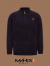 Logo Knit Sweater Black Orange Label Homme Stretch Velvet Half Zip Up GP70352 - MAHES - BALAAN 1