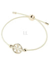 Miller Logo Charm Slider Leather Bracelet White - TORY BURCH - BALAAN 2