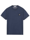 Logo Patch Short Sleeve T-Shirt Avio Blue - STONE ISLAND - BALAAN 2