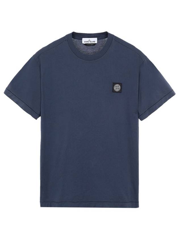 Logo Patch Short Sleeve T-Shirt Avio Blue - STONE ISLAND - BALAAN 2