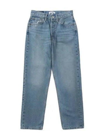 Stove Pipe Denim Pants Cool Medium Blue Jeans - RE/DONE - BALAAN 1