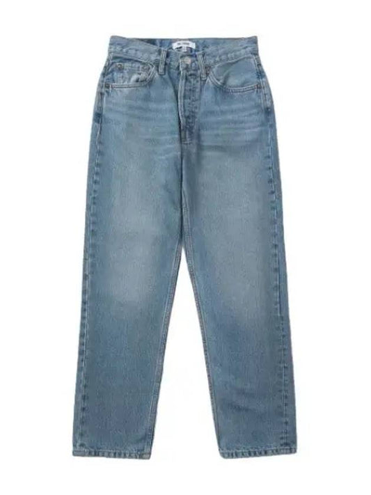 Stove Pipe Denim Pants Cool Medium Blue Jeans - RE/DONE - BALAAN 1