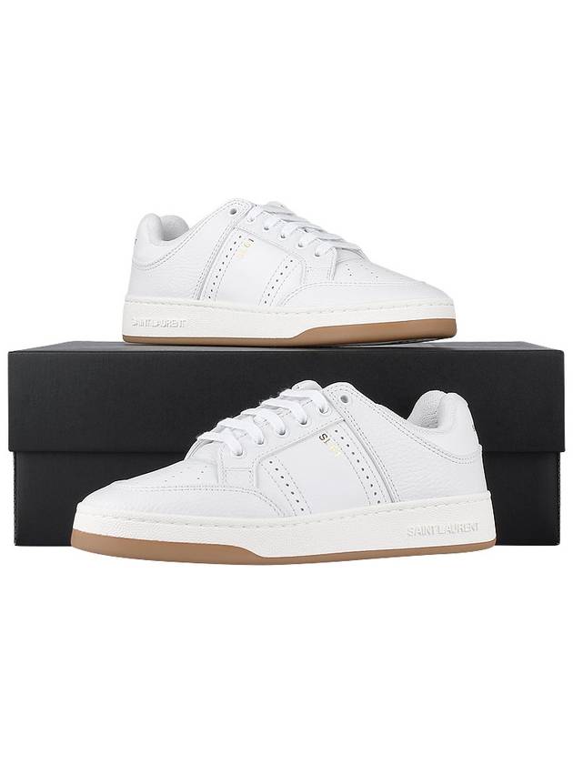 61 Cracked Leather Low Top Sneakers White - SAINT LAURENT - BALAAN 11