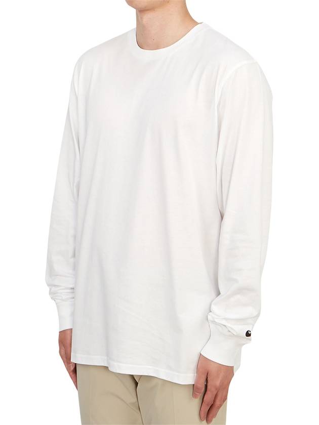 Base Long Sleeve T-Shirt White - CARHARTT WIP - BALAAN 3