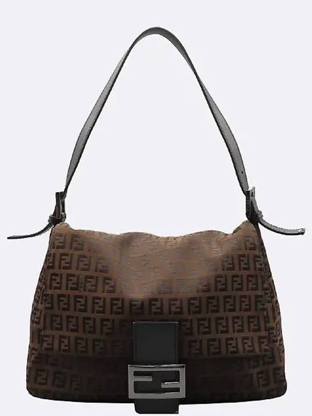 8BR001 Brown leather FF logo Juca Jagard silver hobo shoulder bag - FENDI - BALAAN 1